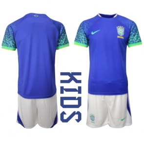 Brazil Replica Away Stadium Kit for Kids World Cup 2022 Short Sleeve (+ pants)